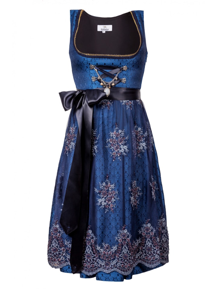 Edelnice Midi Dirndl 2-teilig Josepha in blau günstig kaufen