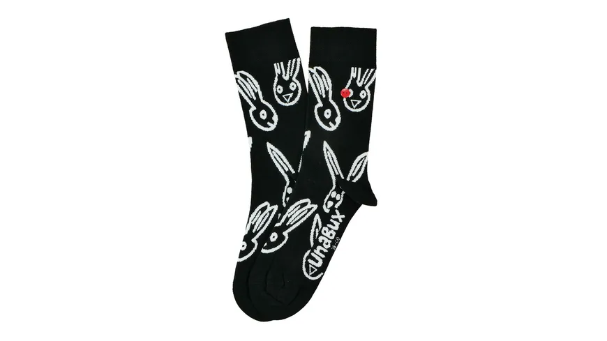 Unabux Unisex Socken Hase schwarz