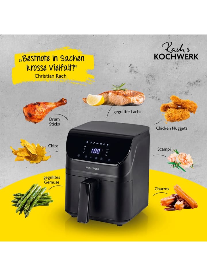 MAXXMEE Rachs KOCHWERK Heißluft-Fritteuse Digital 4l mit Erinnerungsfunktion - schwarz günstig kaufen onesize
