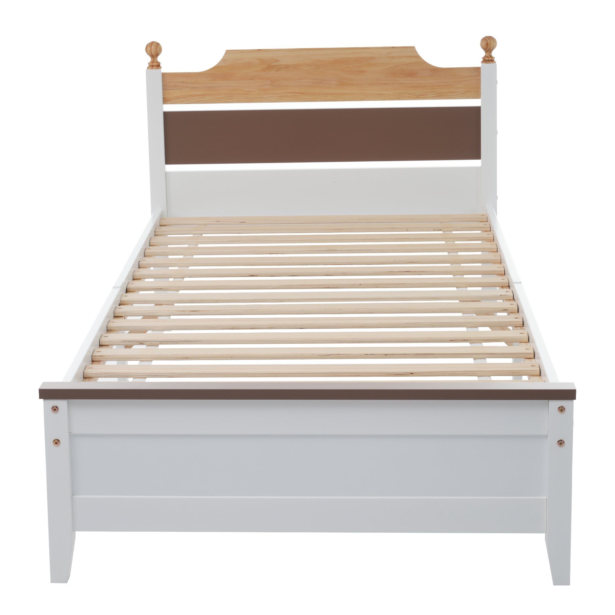 Gotagee Holzbett Holzbett Jugendbett Einzelbett Weiß Doppelbett Kiefernholzrahmen Bett