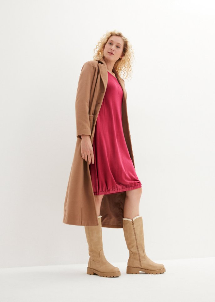 Feinstrickkleid in O-Silhouette, knieumspielend