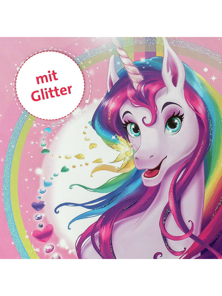 ROTH Zeugnismappe Einhornportrait mit Glitzereffekt in Rosa günstig kaufen onesize