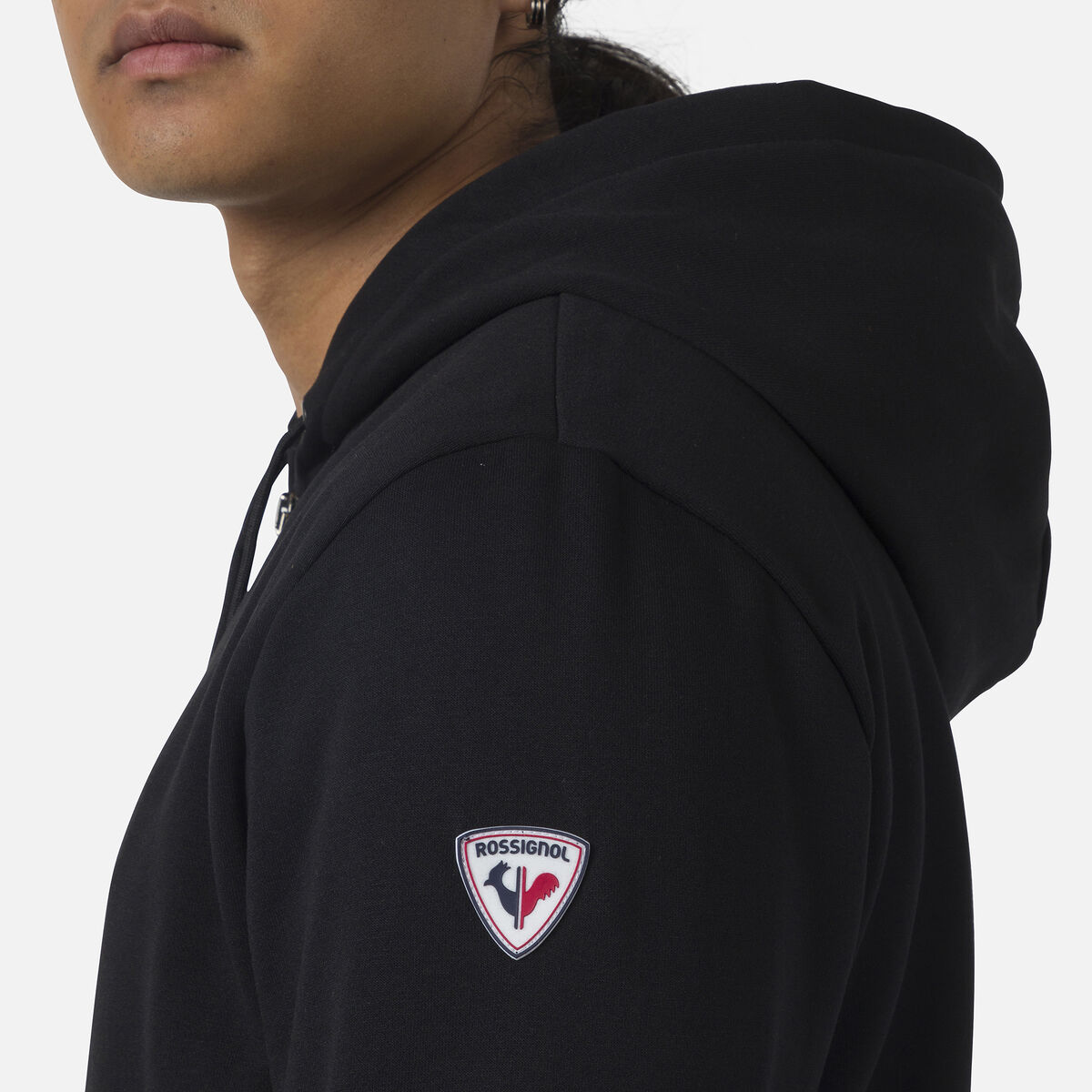 Herrensweatshirt mit Kapuze, Logo und durchgehendem Reißverschluss