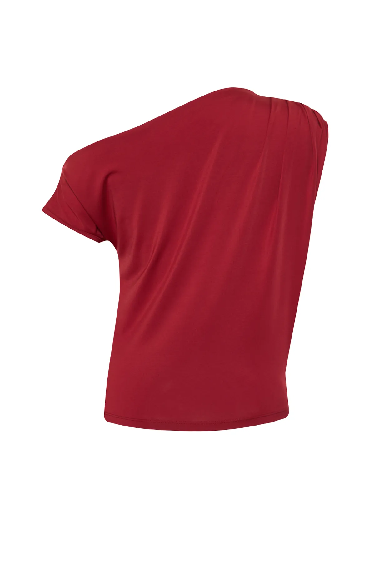 Trendyol Collection  Bordeauxrote, reguläre/normale Passform, asymmetrischer Kragen, ärmellose Stretch-Strickbluse TWOSS24BZ00396