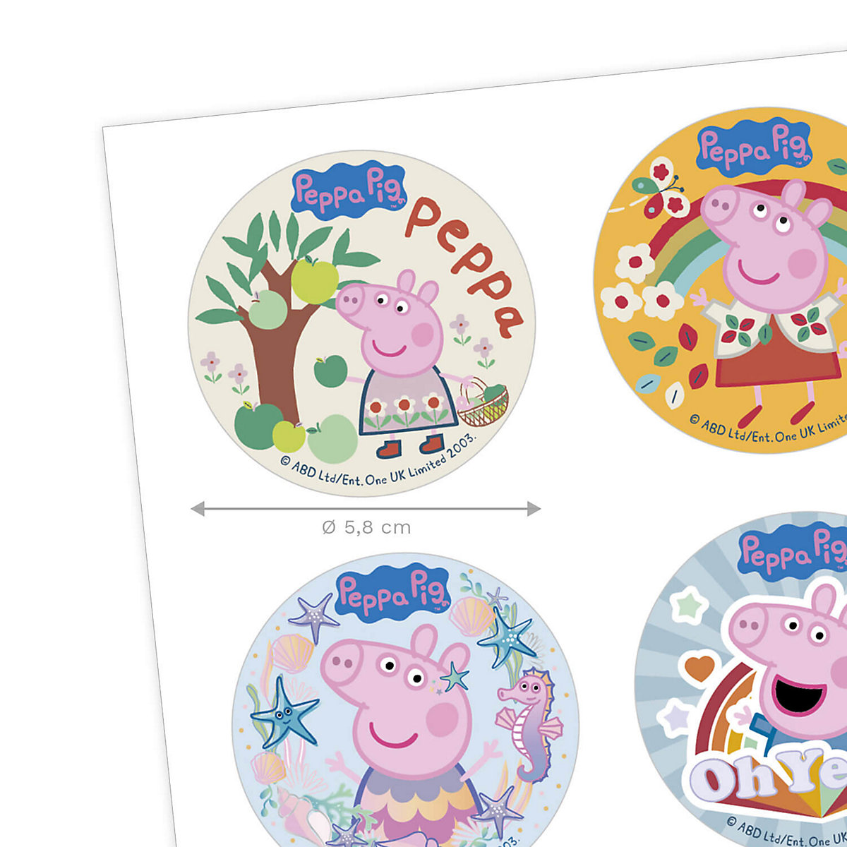 Essbare Muffinaufleger Peppa Wutz, rund, 5.8cm