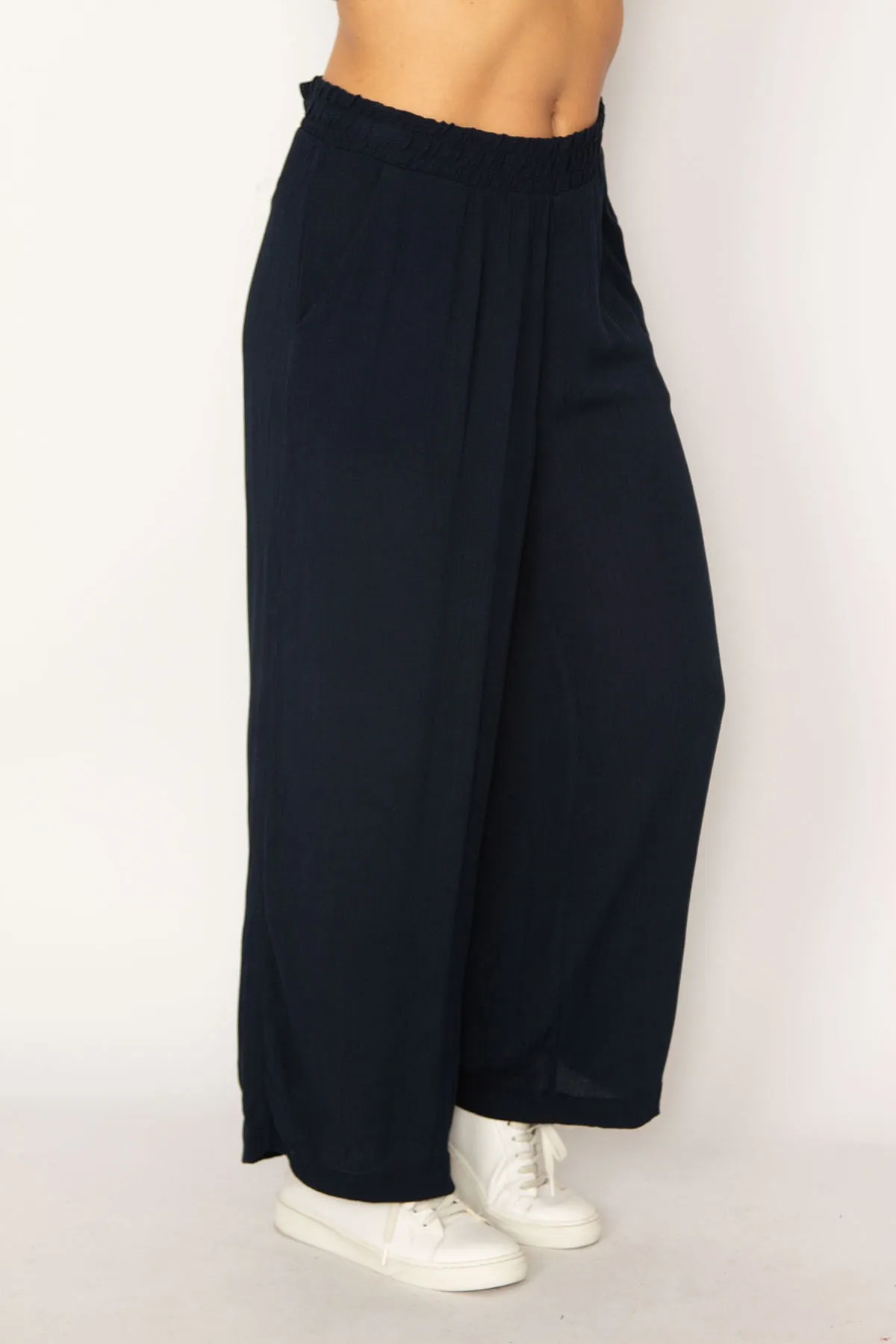 Şans  Damen-Hose aus gedrehtem, gewebtem Viskose-Gewebe, große Größe, mit elastischem Bund und Seitentaschen 65n34290