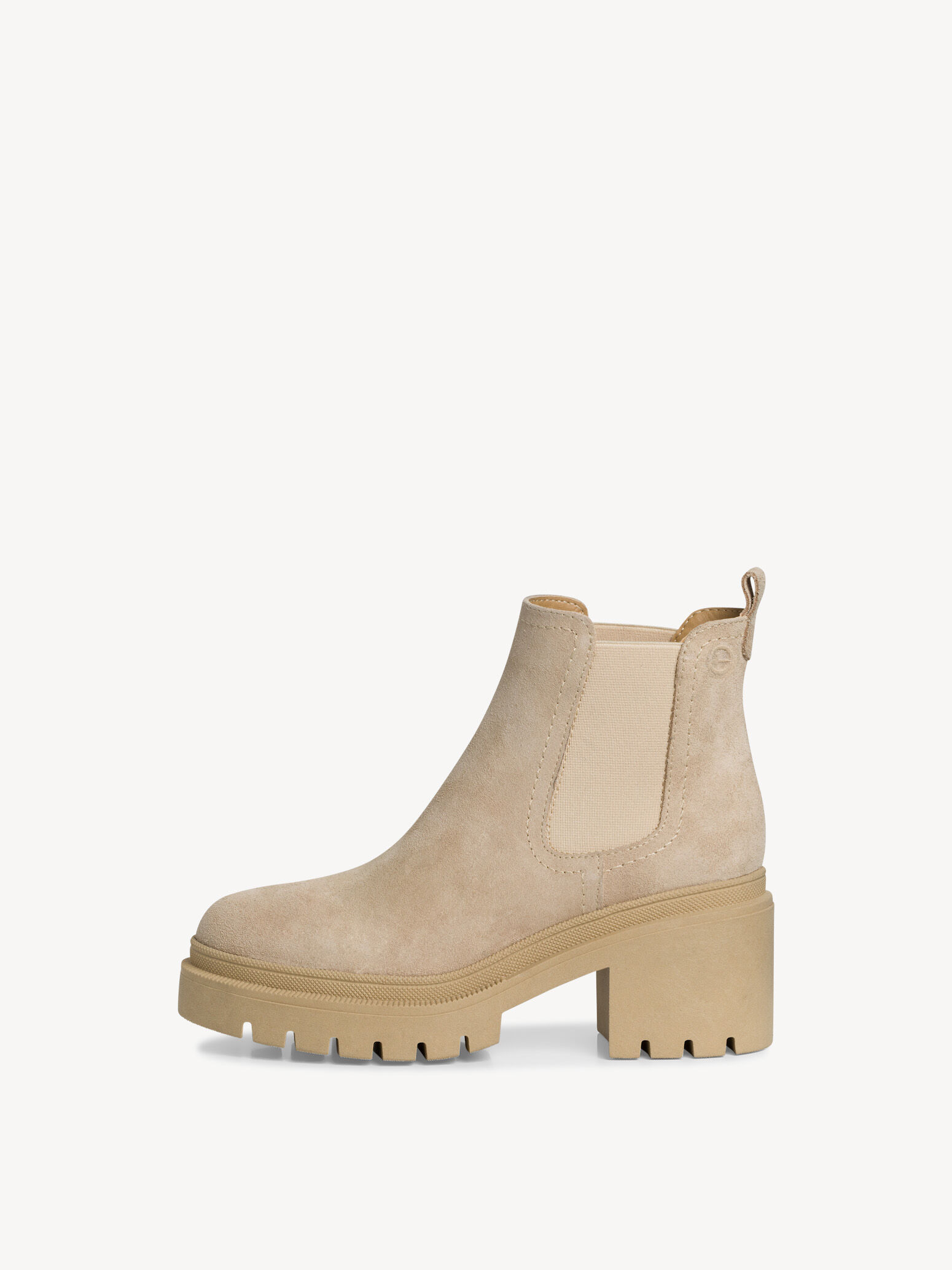 Bottine Chelsea en cuir - beige