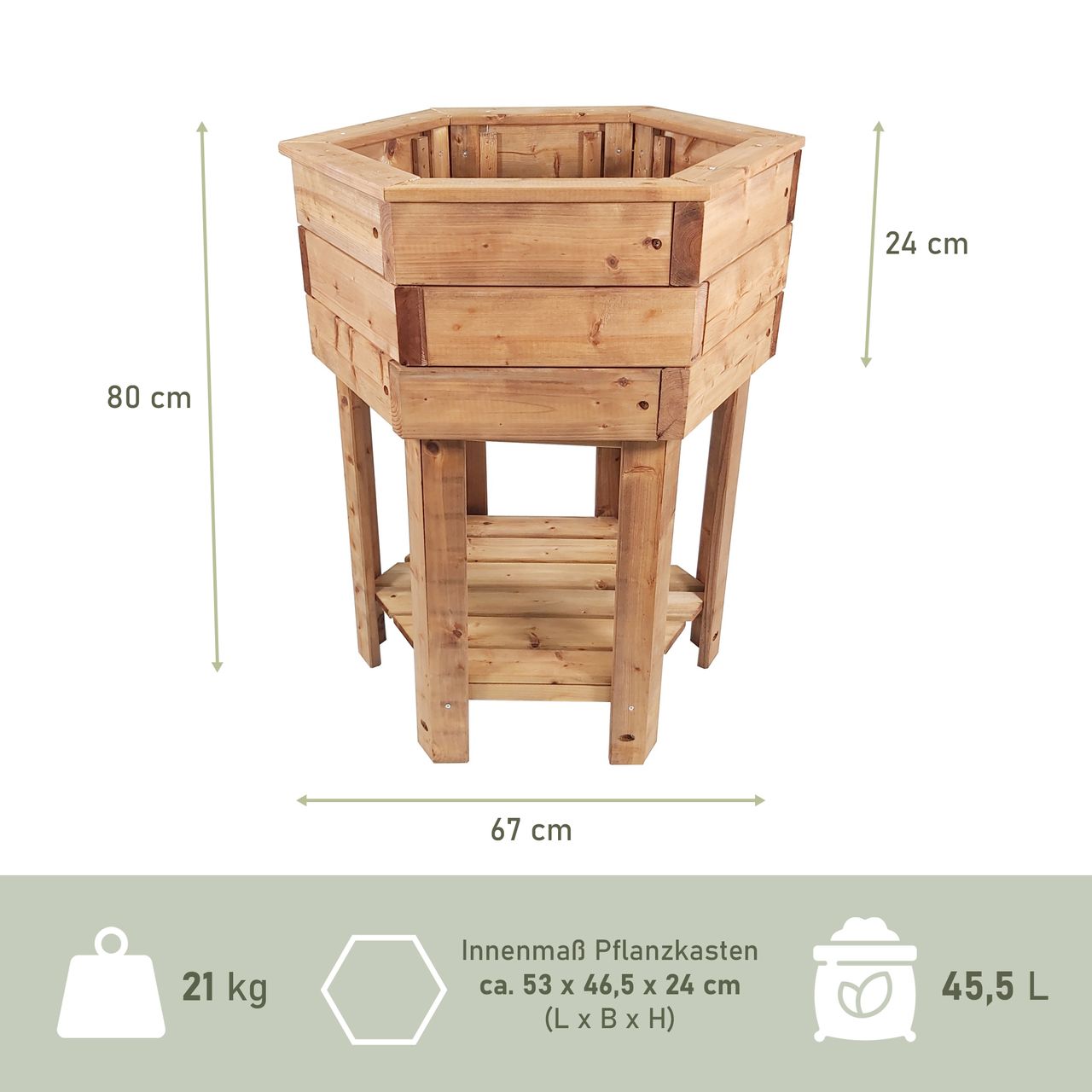 Lemodo hoher Pflanzkasten aus Holz, Hochbeet