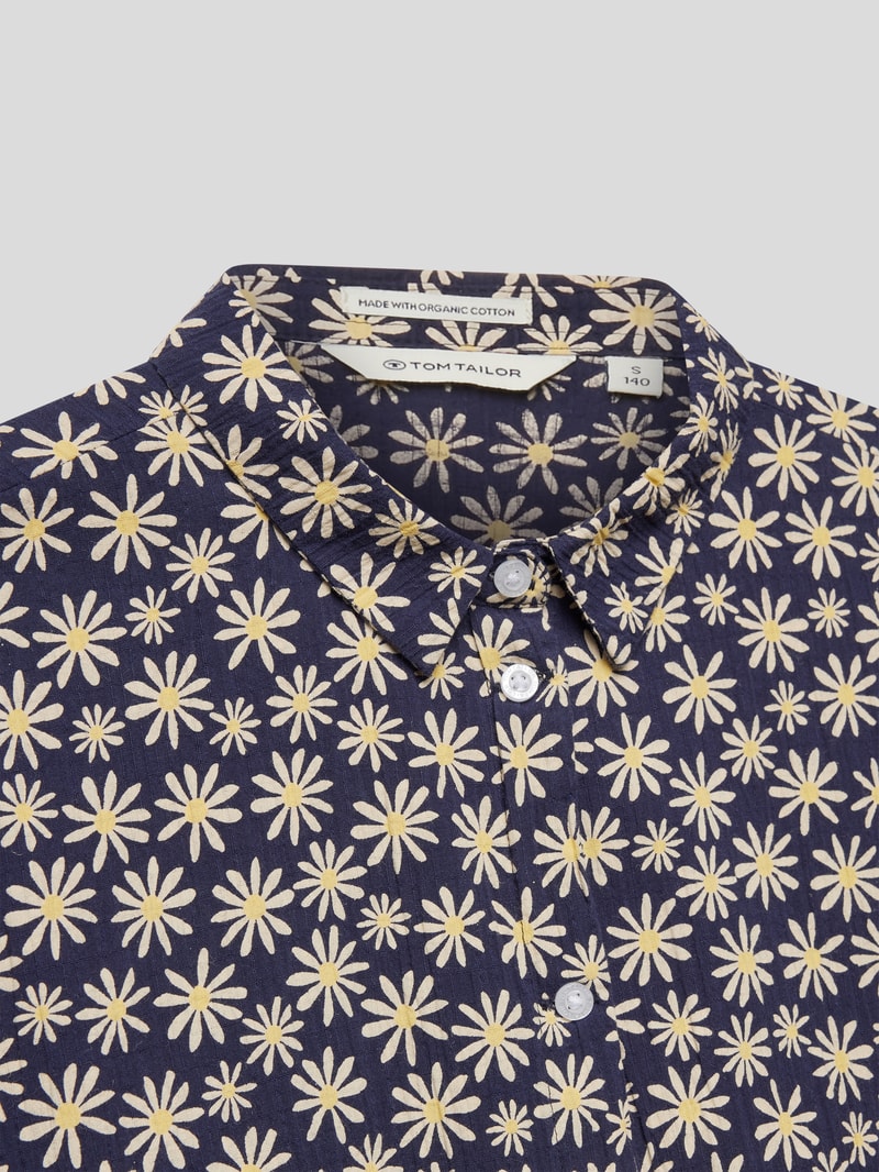 Bluse mit Knoten-Detail in marineblau