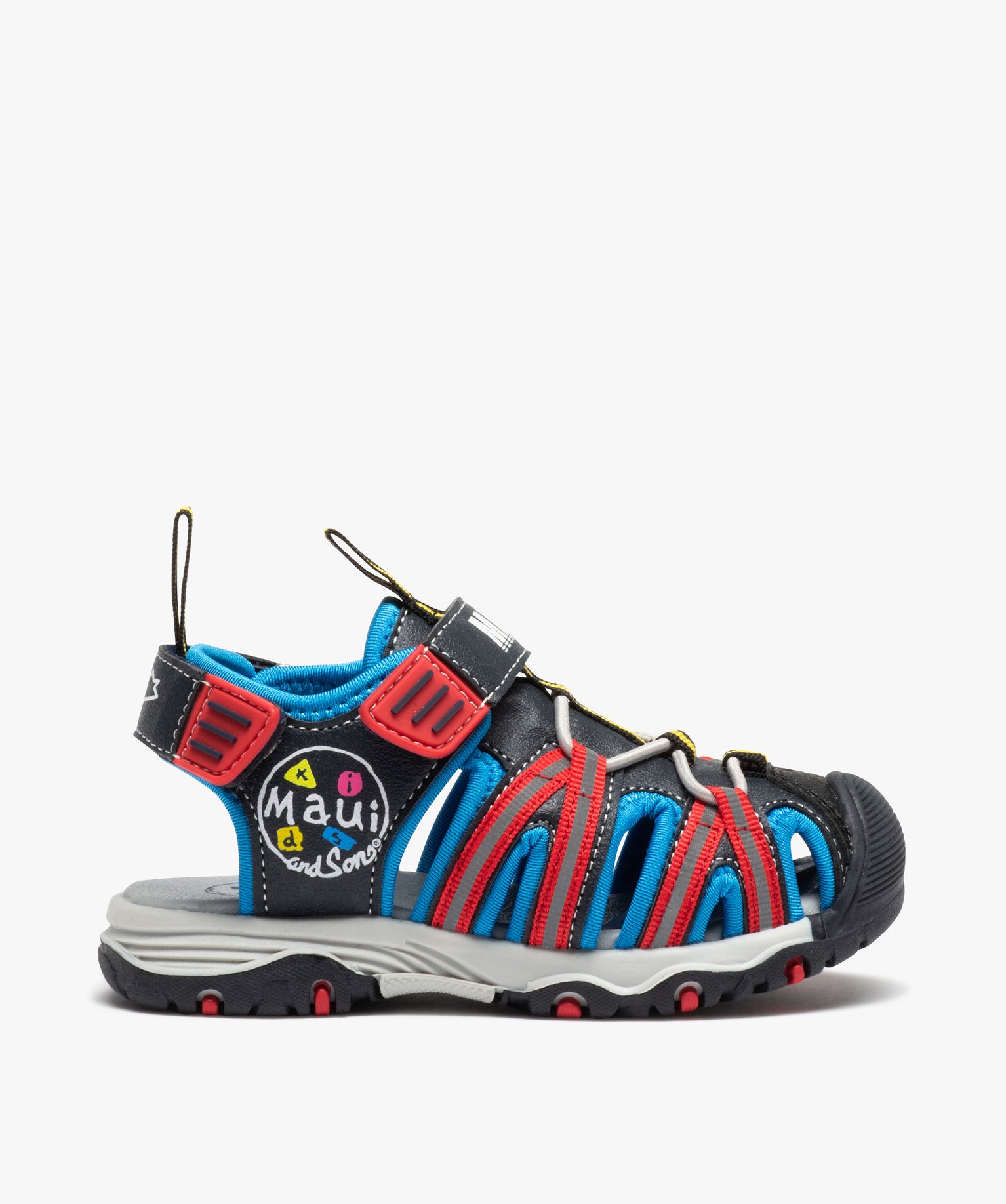 Sandales Garçon multicolores à double scratch - Maui & Sons gris | GEMO