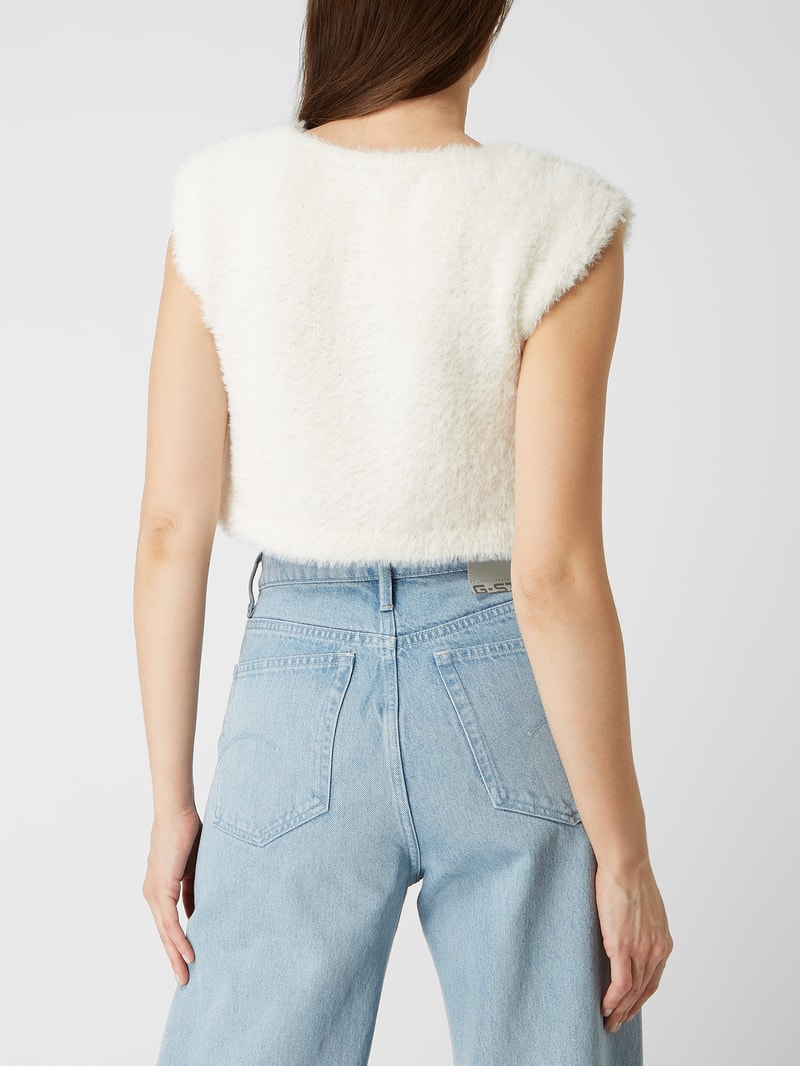 Cropped Weste mit Schnürung in offwhite