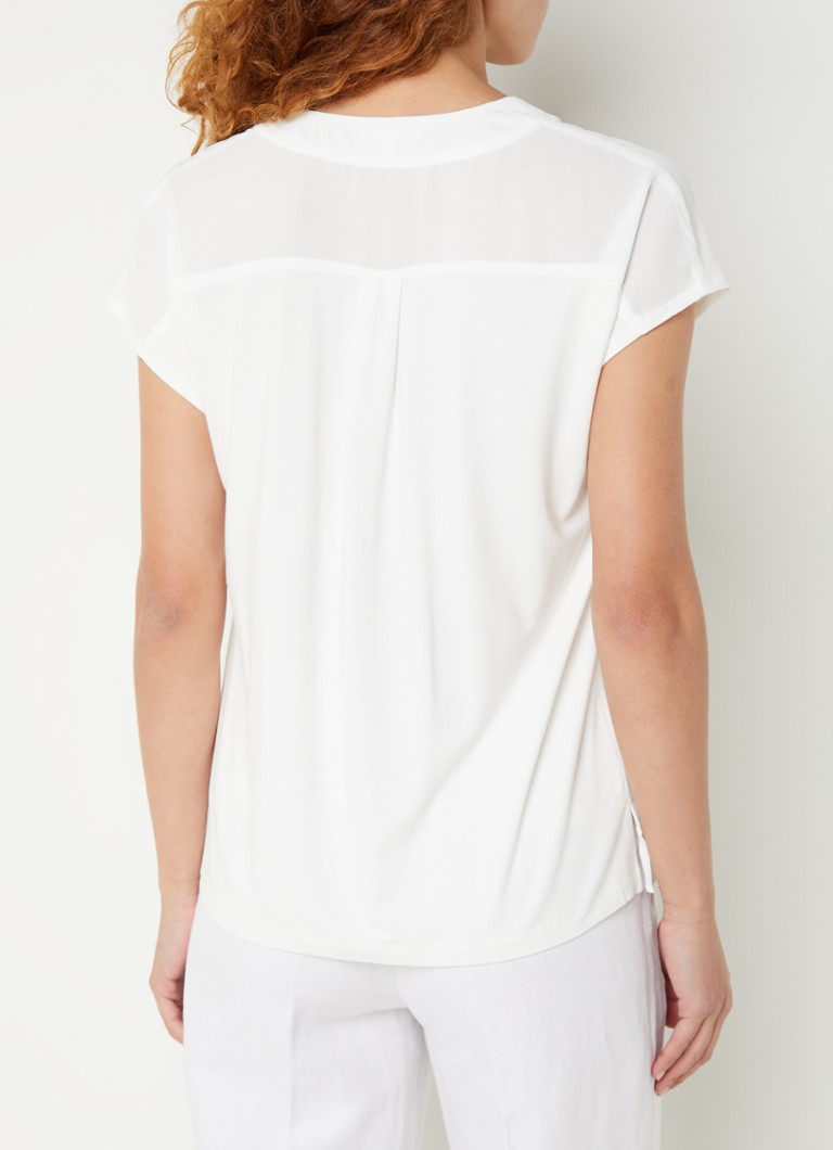 T-shirt OPUS Feliso con scollo a V in crêpe