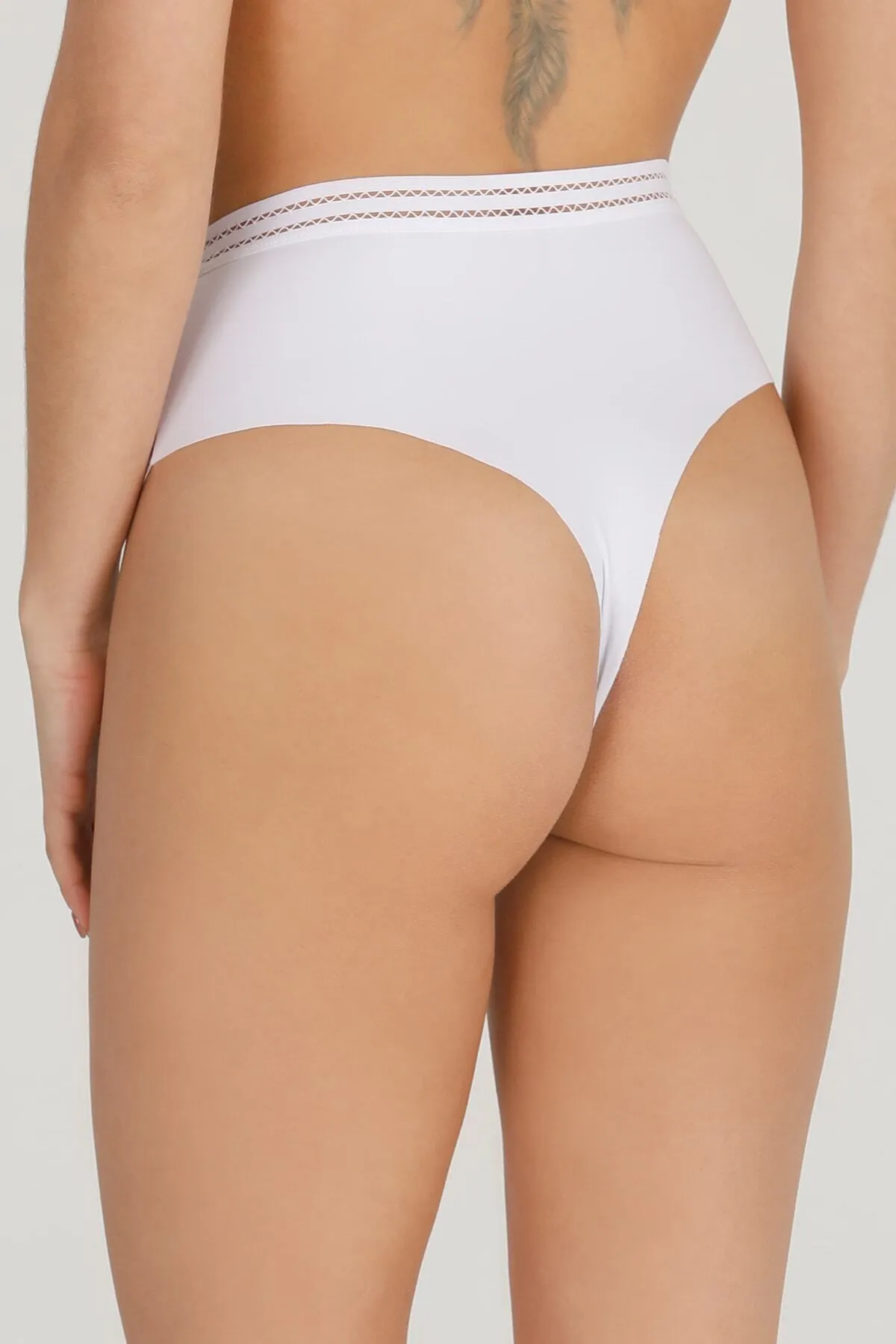 Sensu  Damen - High Waist Laser Cut Tanga Höschen 3er-Set gemischt - Kts2026