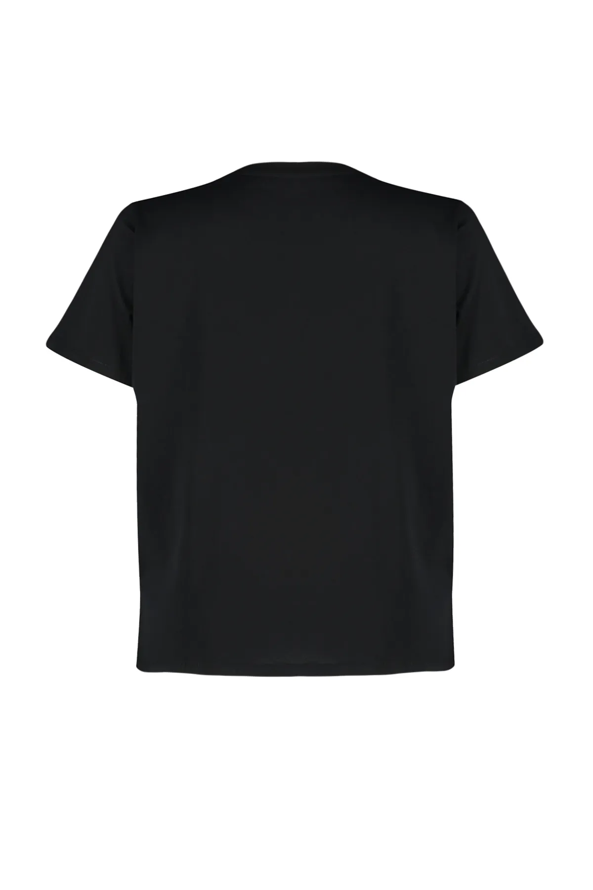 Trendyol Curve  Schwarzes Strick-T-Shirt mit Knopfdetail TBBSS24BF00000