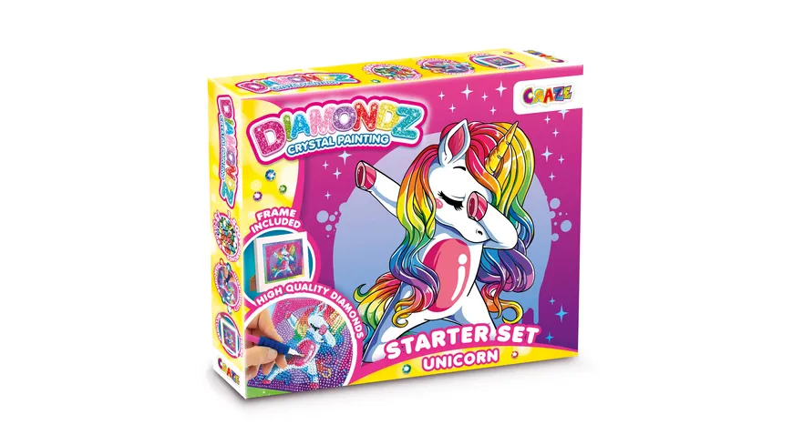CRAZE DIAMONDZ CRSYTAL PAINTING Starter Set Unicorn