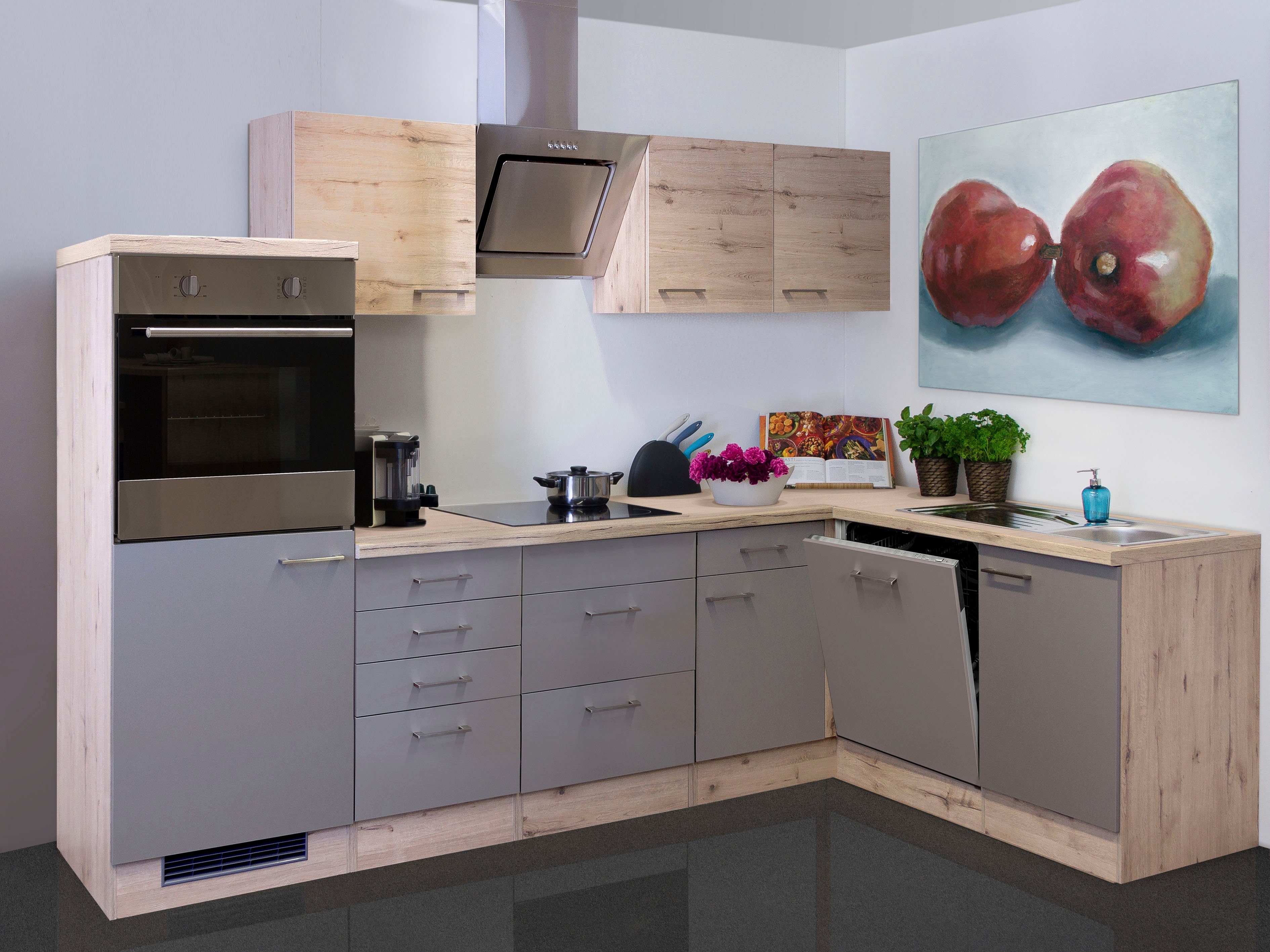 Flex-Well Küche Riva, mit E-Geräten, Stellmaß 280x170 cm, in vielen Farbvarianten erhältlich