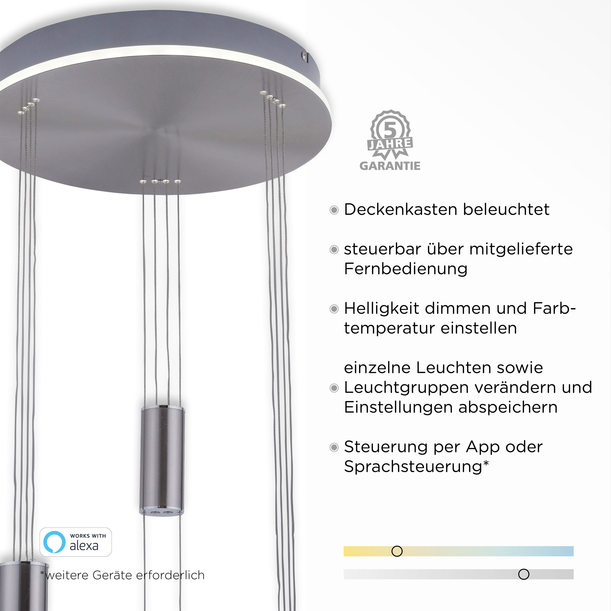 QLED-Pendelleuchte 4flg