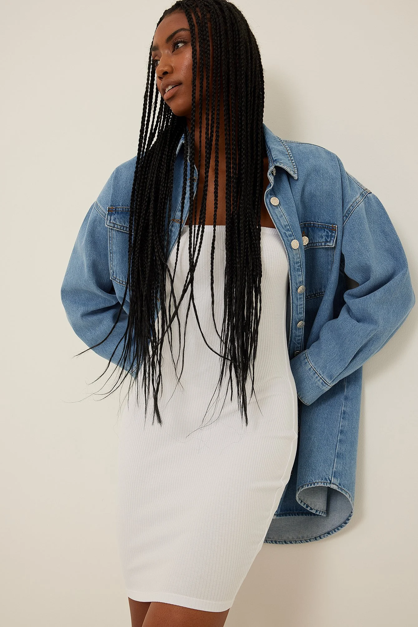 geripptes Minikleid