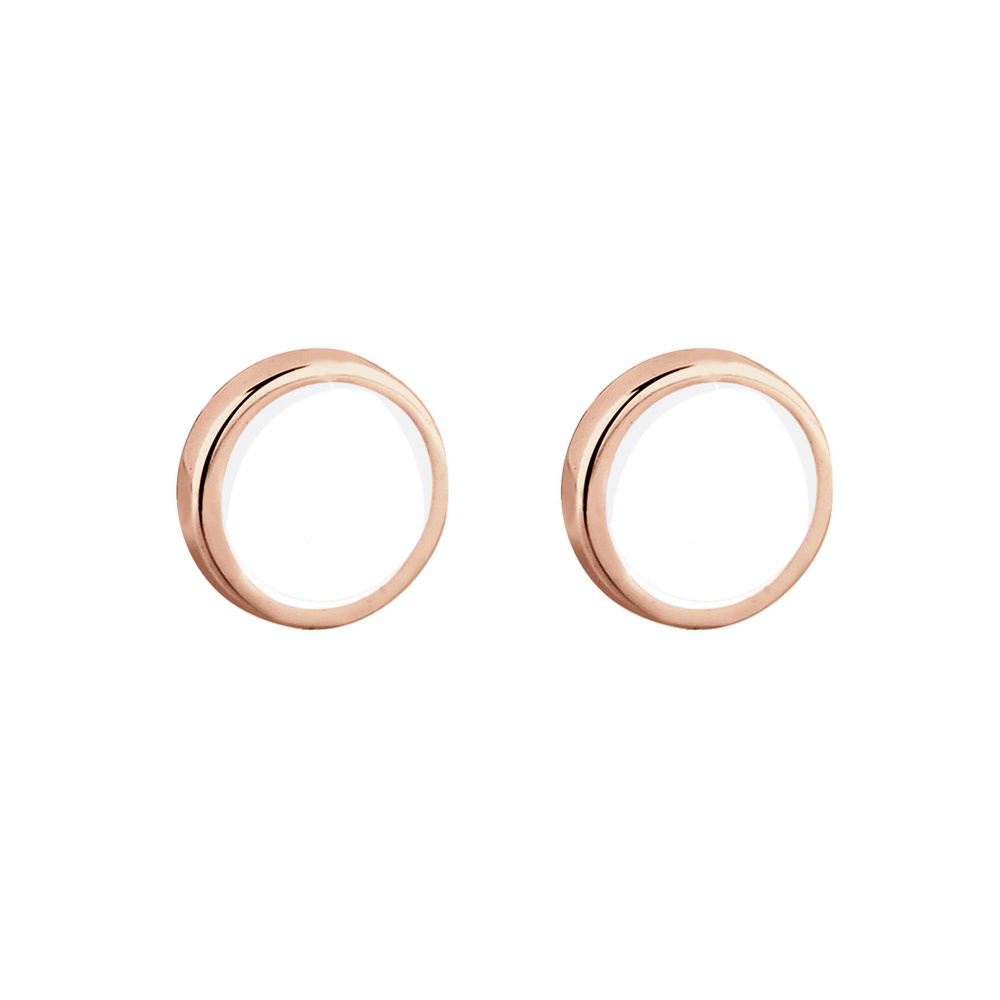 Elli Elli Boucles d'Oreilles Femmes Clous d'oreilles Cercle Géo avec Émail Blanc en Ar Boucles d'oreilles