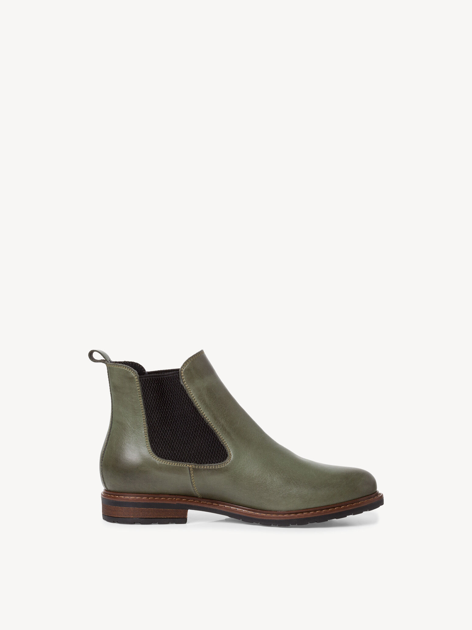Bottine Chelsea en cuir - kaki