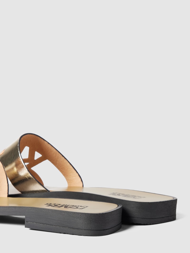 Pantoletten im Metallic-Look Modell 'SKOOT' in gold