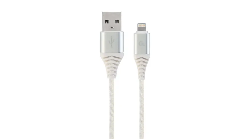 Cableexpert Ladekabel 8 pin 2 Meter Silver/White