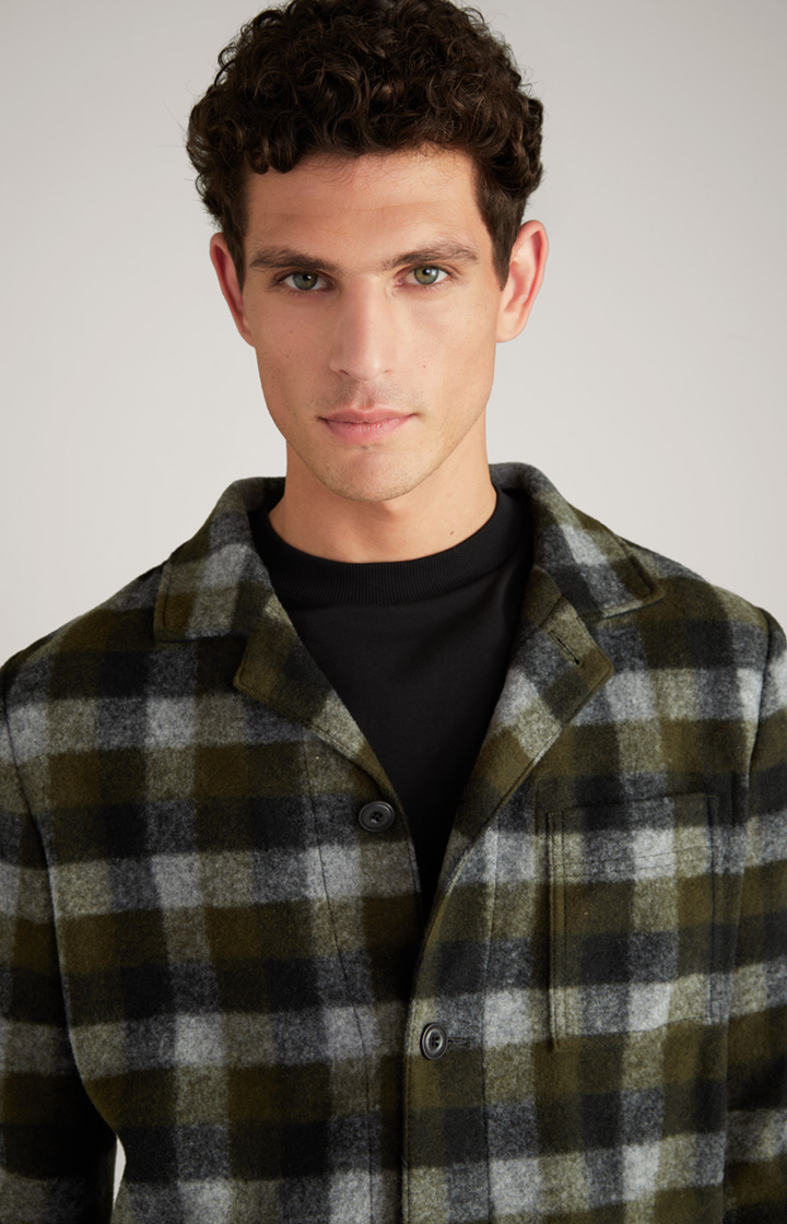 Flanell-Overshirt Haiko in Grün/Grau kariert