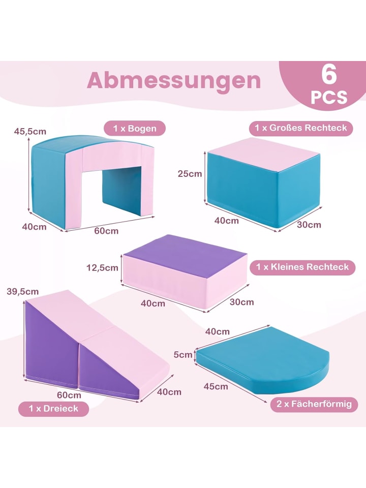 COSTWAY 6 tlg. Schaumstoffbausteine in Blau günstig kaufen onesize