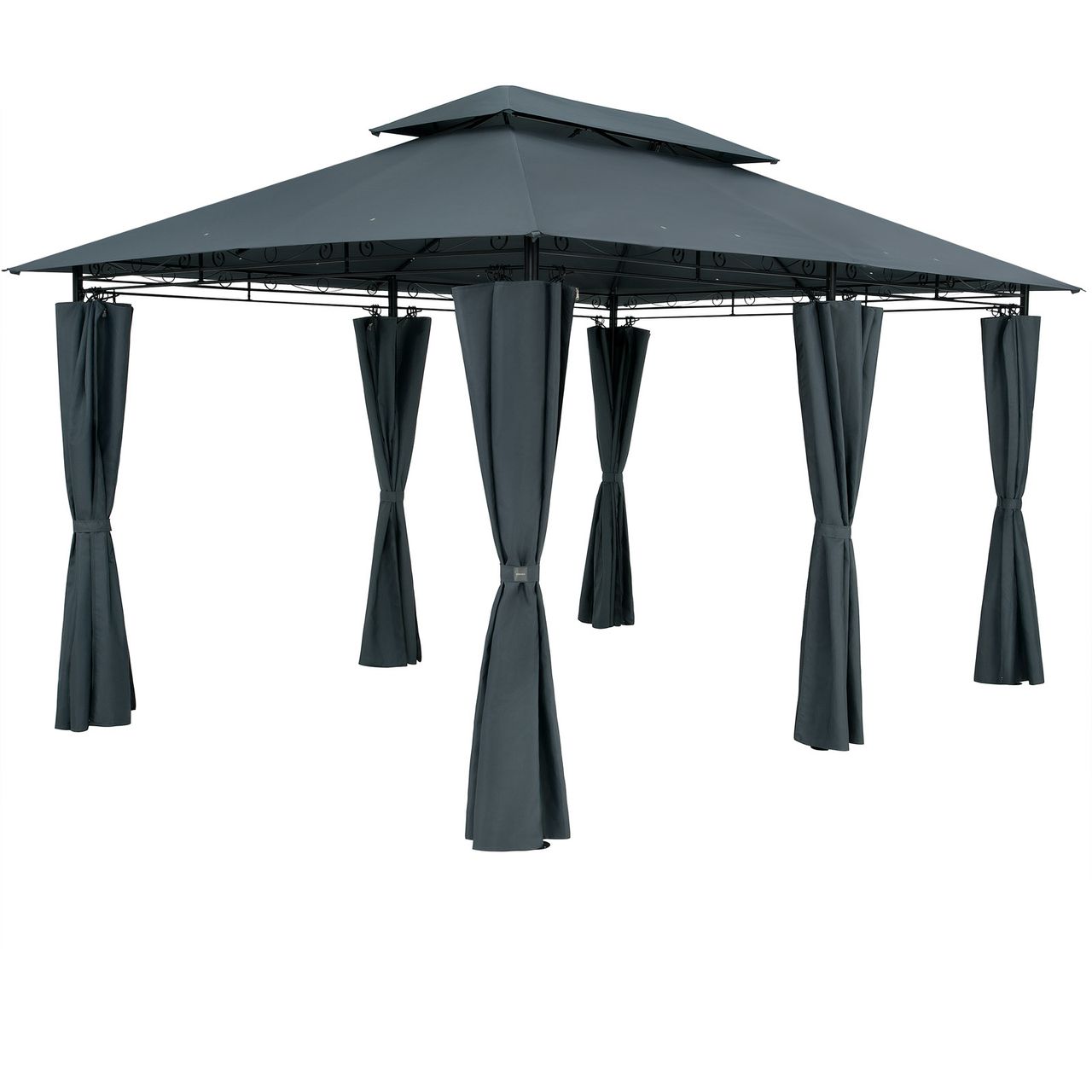 Casaria Pavillon Topas Anthrazit 3x4m UV-Schutz 50