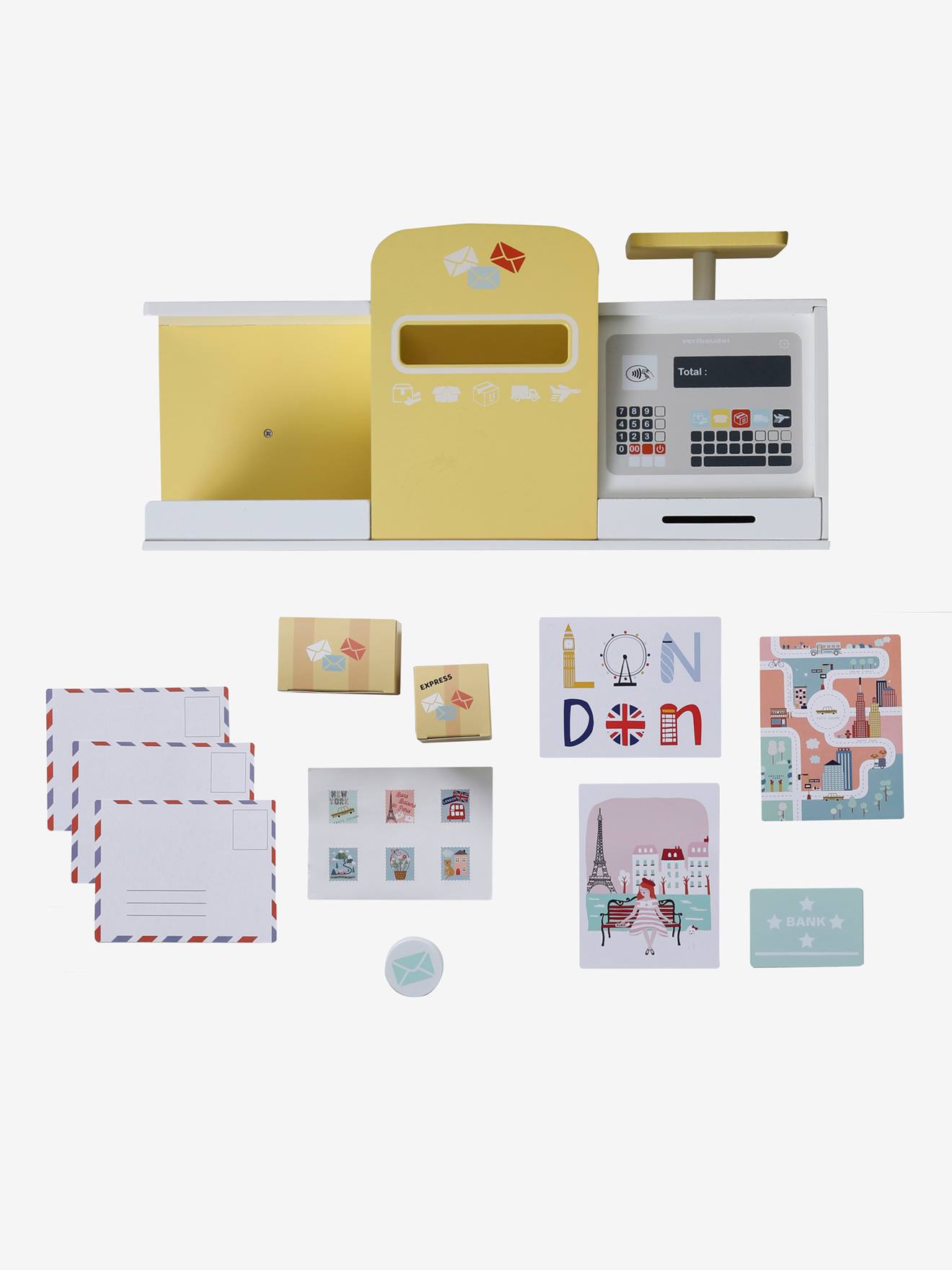 Bureau de poste en bois FSC® blanc
