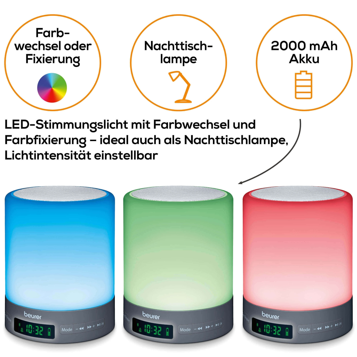 Beurer Lichtwecker WL 50-Lichtwecker für natürliches Einschlafen & sanftes Aufwachen