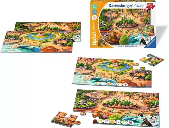 Kinderpuzzle ab 3 Jahren - tiptoi® Puzzle für kleine Entdecker: Zoo - 12 Teile