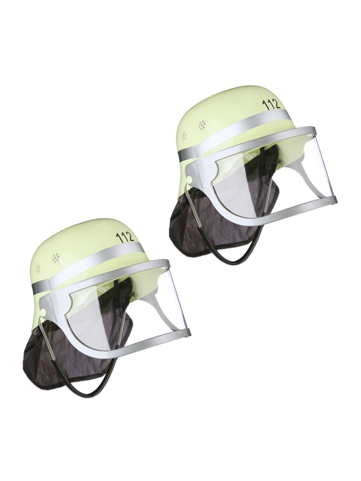 relaxdays 2 x Feuerwehrhelm in Gelb - (B)22,5x (H)24,5 x (T)28 cm günstig kaufen onesize