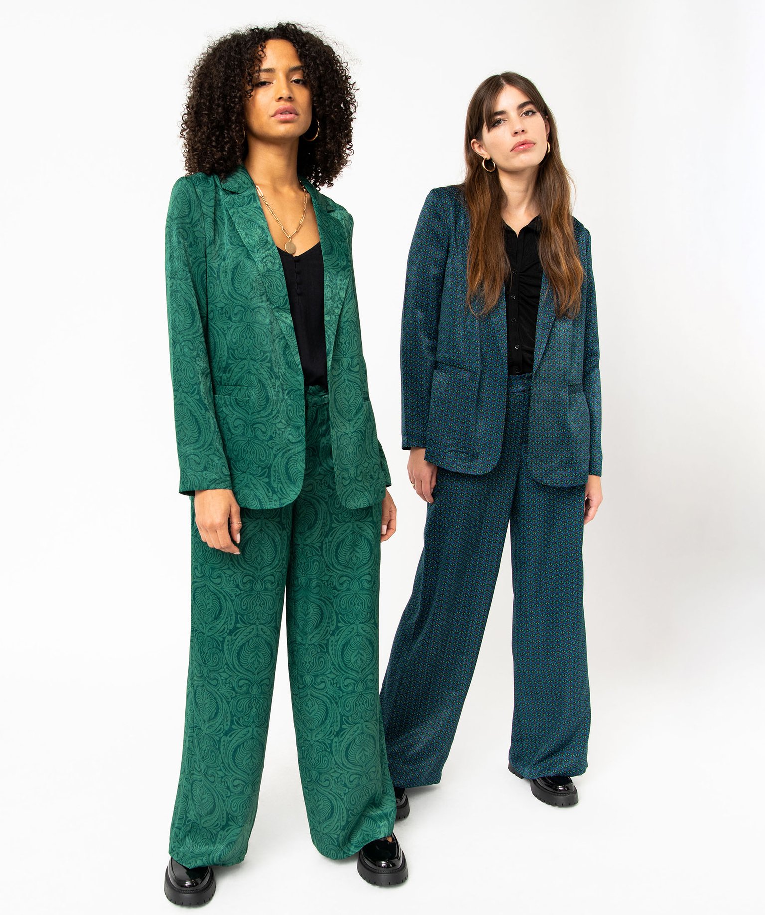 Veste blazer femme imprimée en matière satinée imprime | GEMO