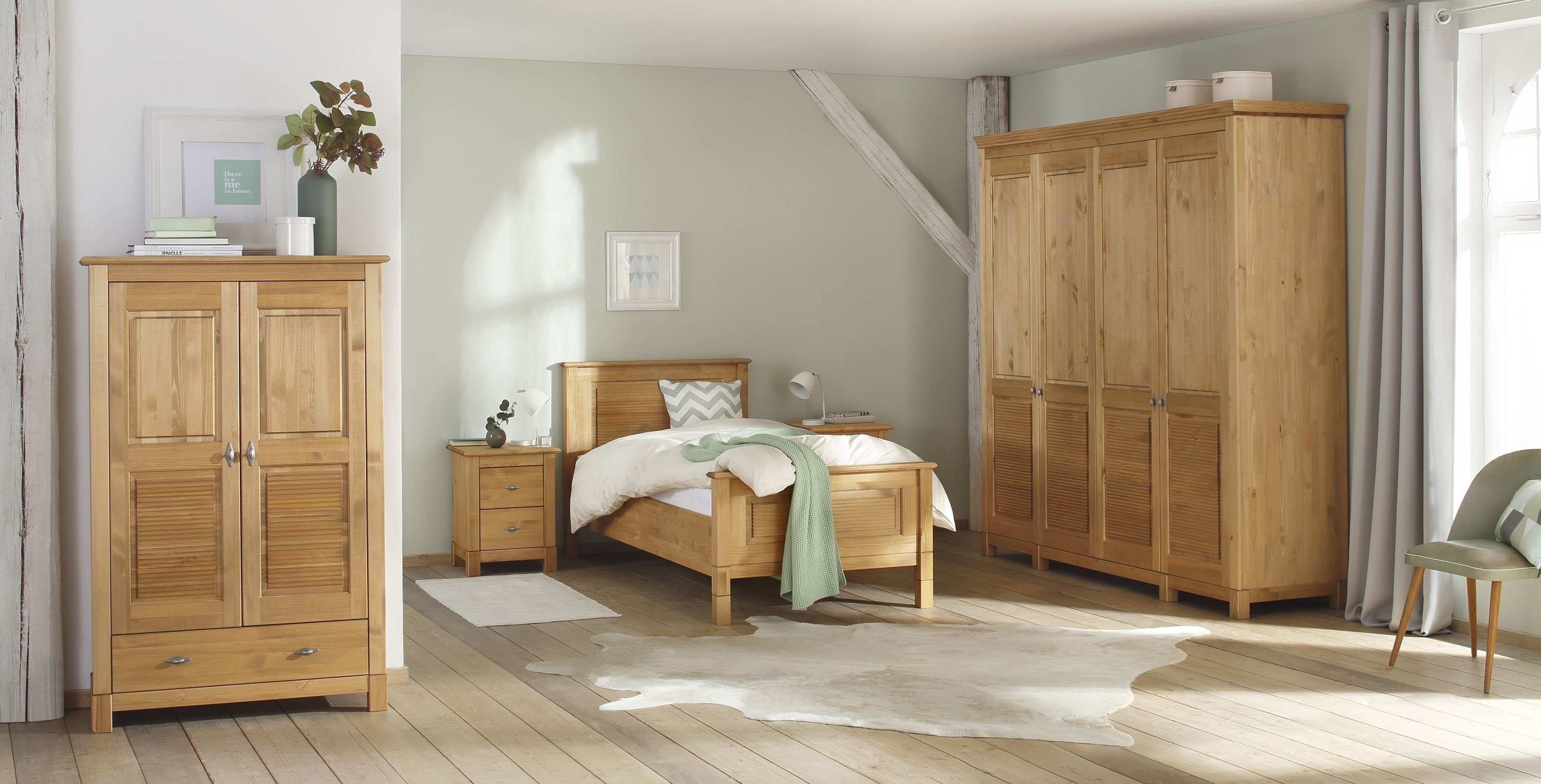 Home affaire Nachtkommode Rauna, aus massiver Kiefer