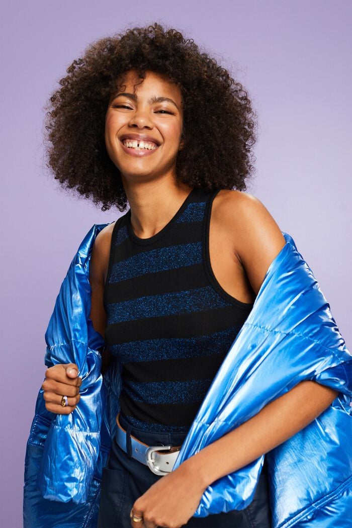 Gestreiftes Tank Top im Glitzer-Look
