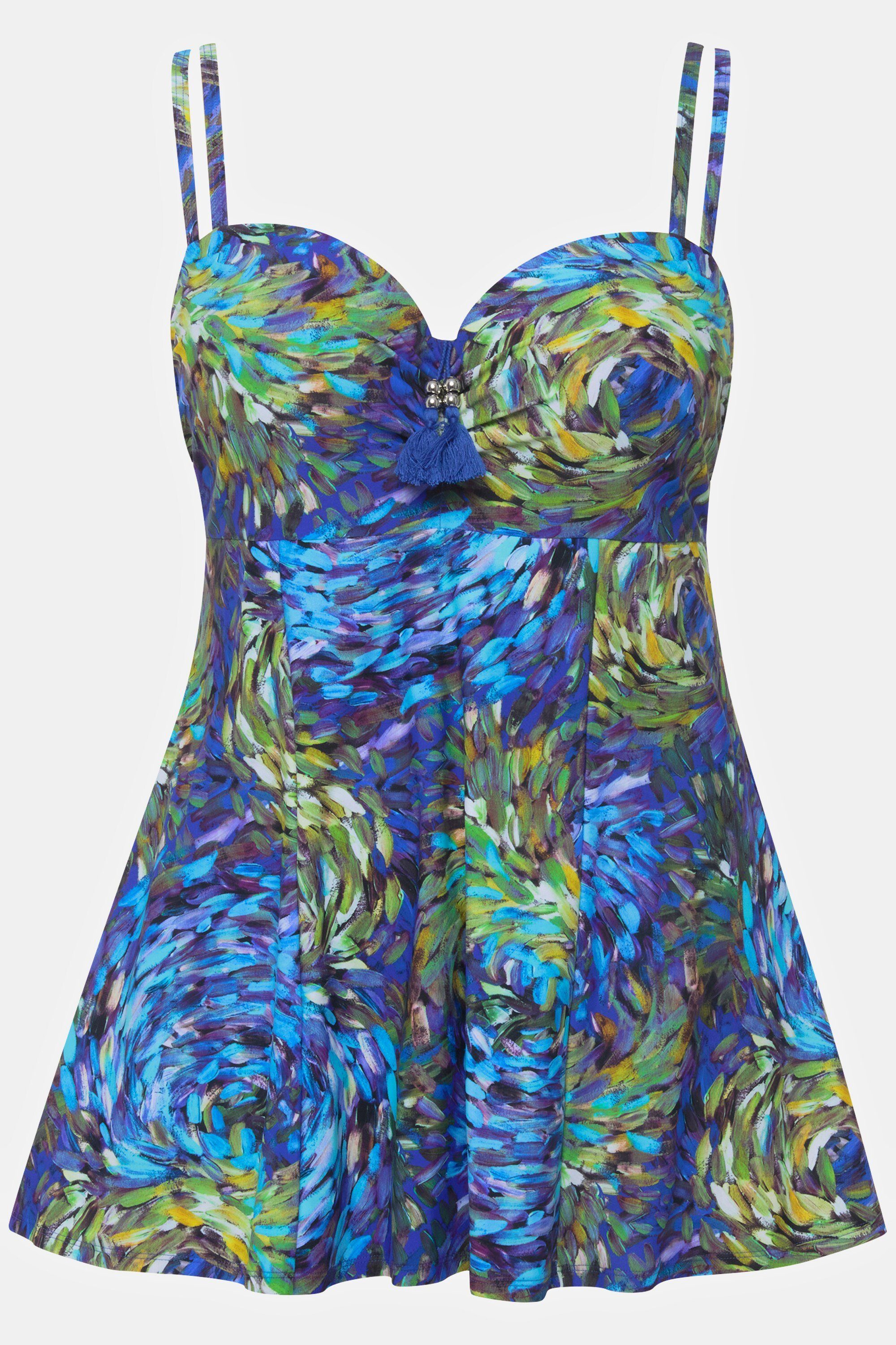 Ulla Popken Badeanzug Badekleid Softcups Quaste verstellbare Träger