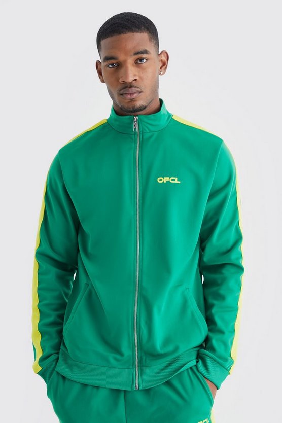 Tall lockere Trikot-Trainingsjacke mit Reißverschluss-Detail