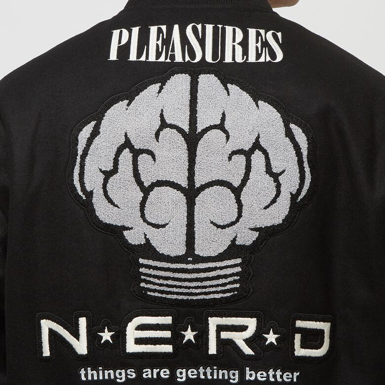 Pleasures x N.E.R.D. Varsity Jacket Black