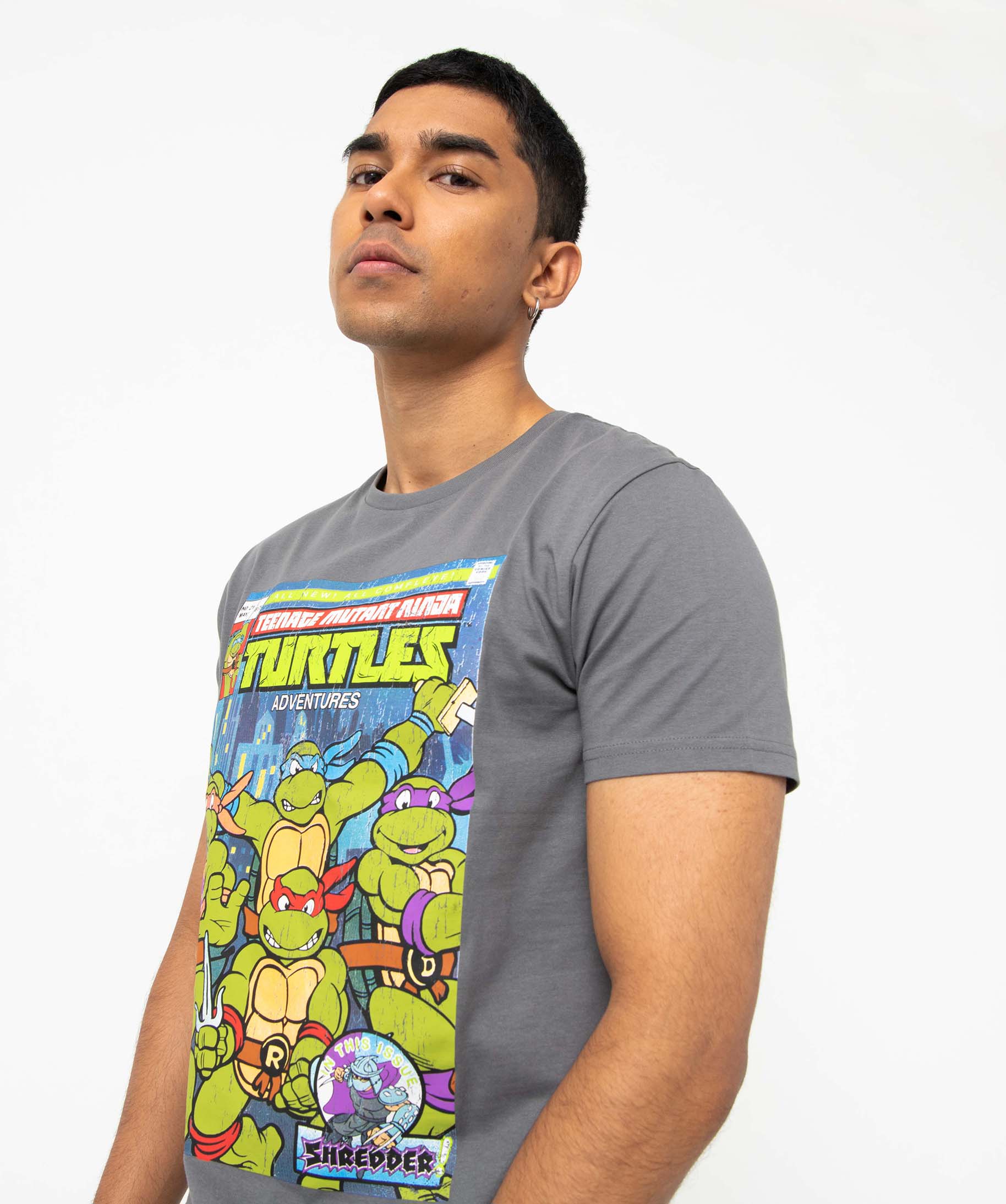 Tee-shirt homme à manches courtes imprimé - Tortues Ninja gris | GEMO