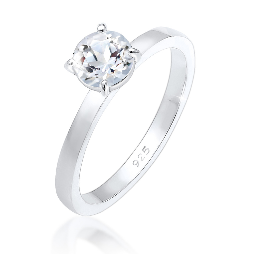 Elli PREMIUM Elli PREMIUM Bague Verlobung Solitär Topas Edelstein 925er Silber Bague