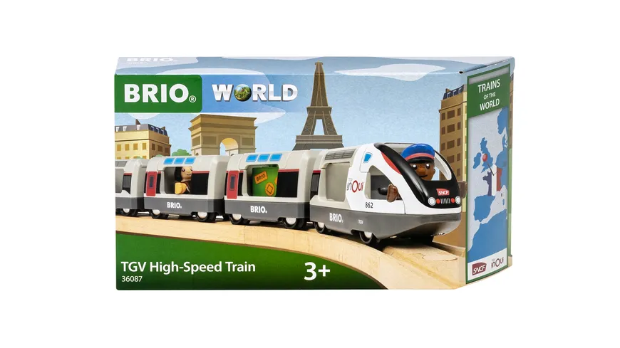 BRIO Bahn - 36087 Trains of the World TGV Hochgeschwindigkeitszug, Spielzeuglok