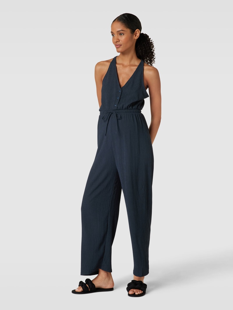 Umstands-Jumpsuit mit Tunnelzug in dunkelblau