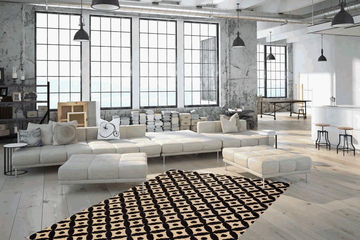 Kayoom Scandy 210 Schwarz / Naturell 200cm x 290cm