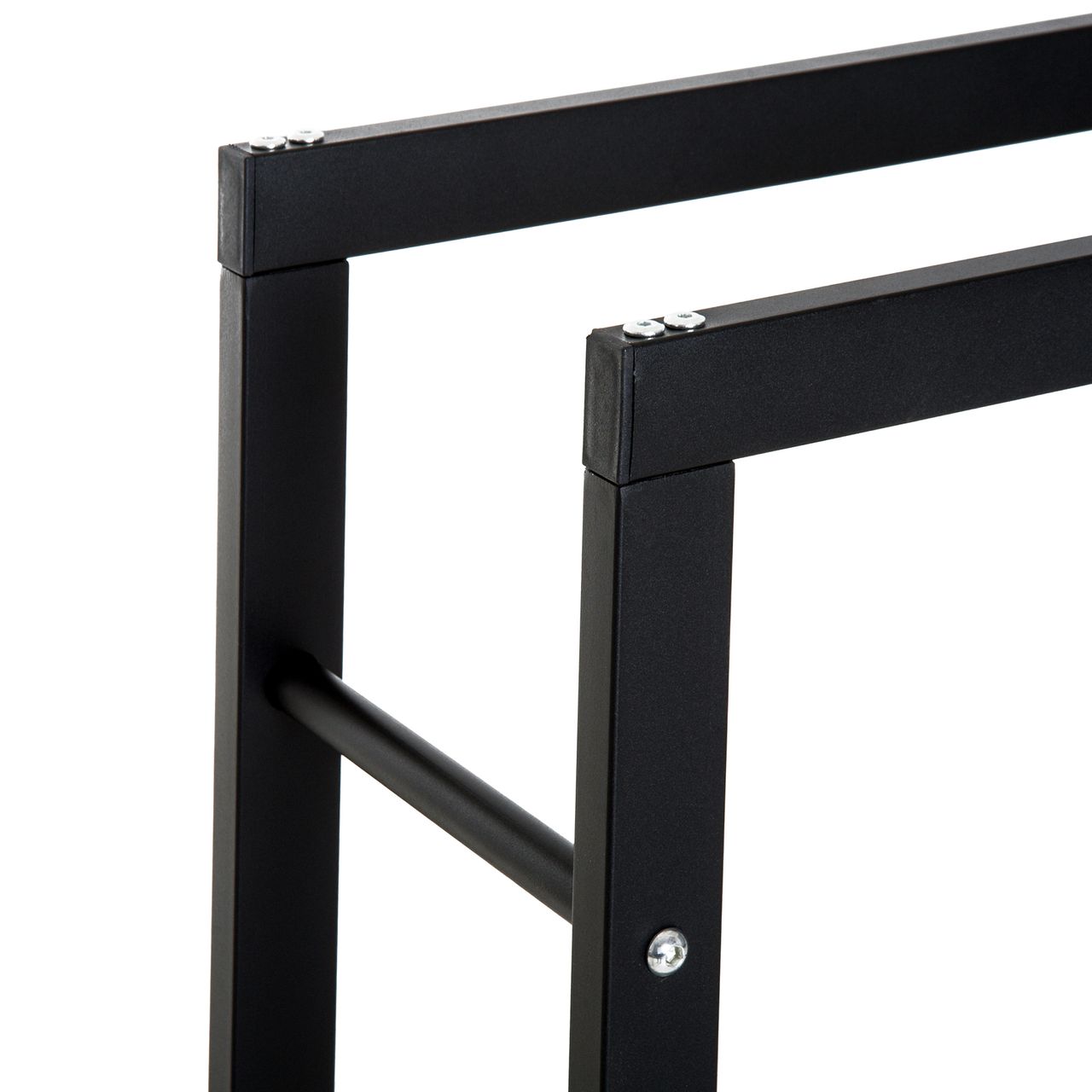 Outsunny HOMCOM Kaminholzständer Kaminholzablage Feuerholzregal Kaminholzhalter 100kg Stahl Schwarz L60 x B25 x H100 cm