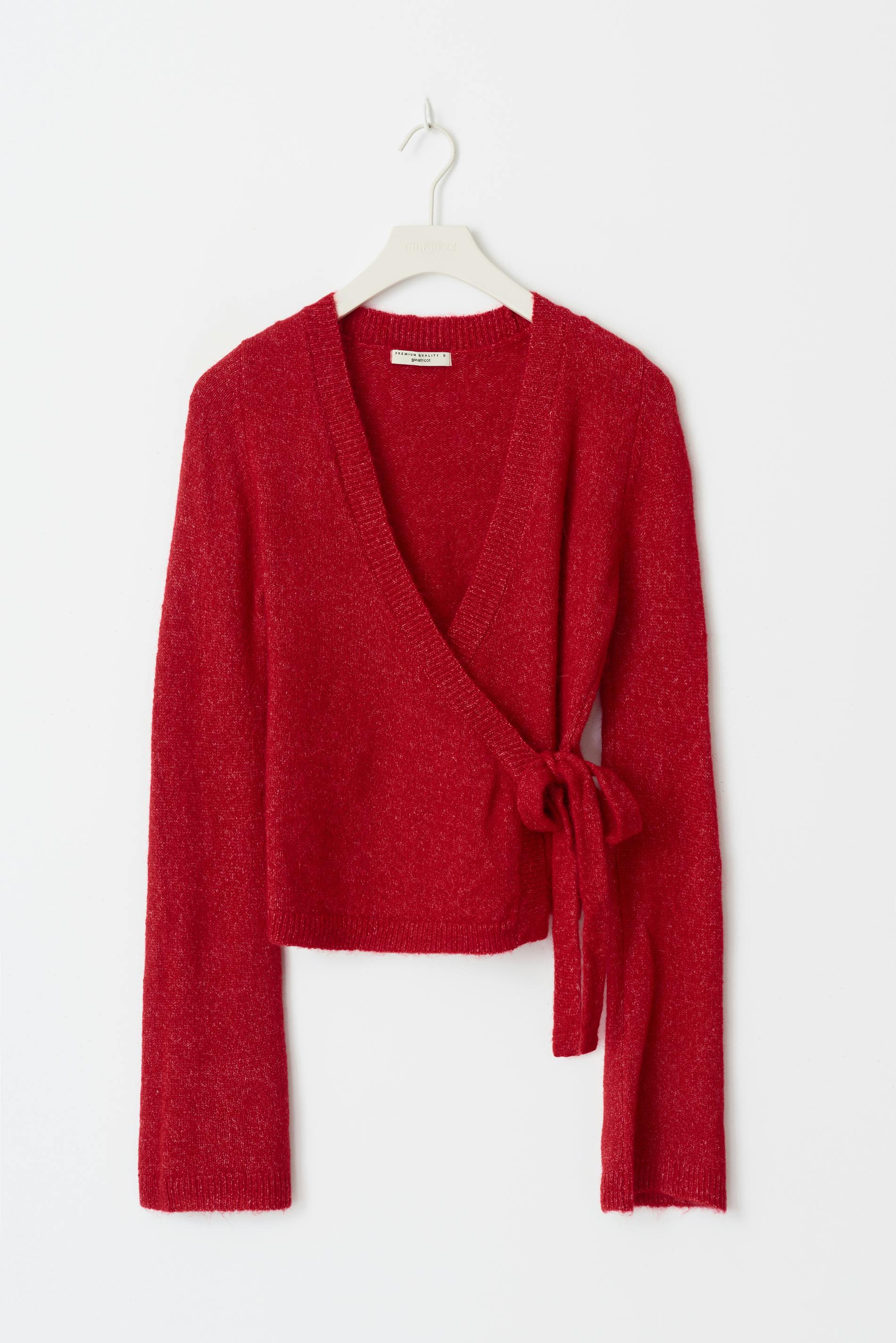 Knitted wrap cardigan