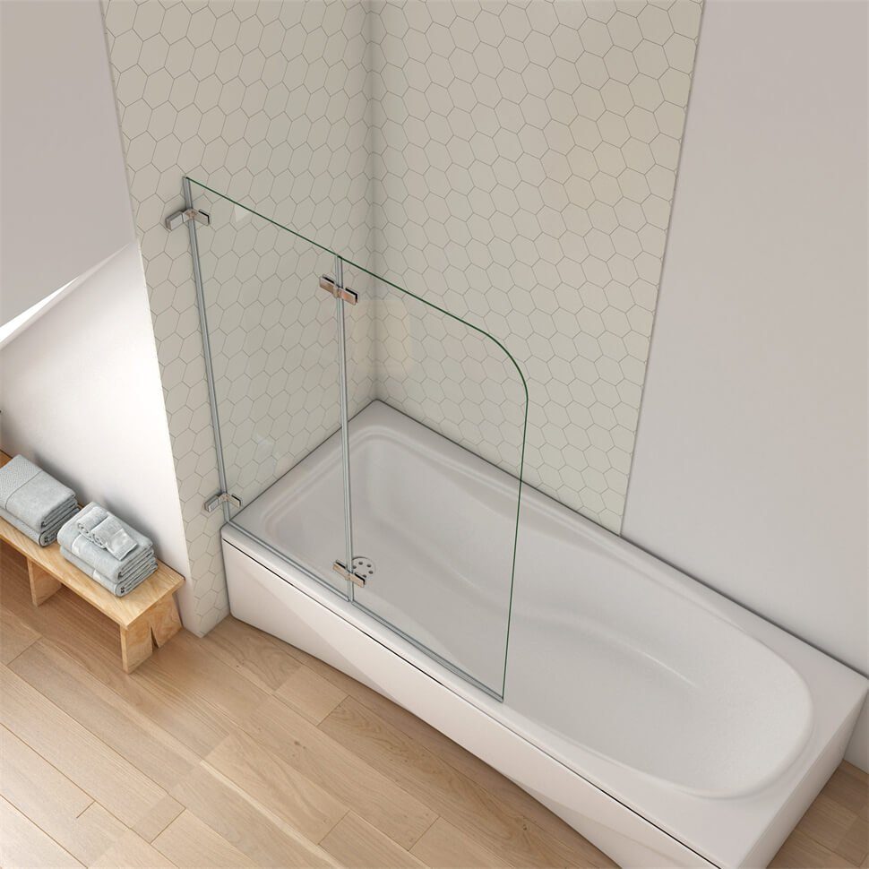 duschspa Badewannenaufsatz Badewannenaufsatz 2-teilig Faltwand Glaswand Duschkabine Dusche, Einscheibensicherheitsglas, Sicherheitsglas, (Set), Glas
