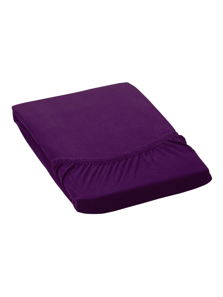 GMD Living Jersey Premium Spannbettlaken JANNEBY in Farbe Lila günstig kaufen