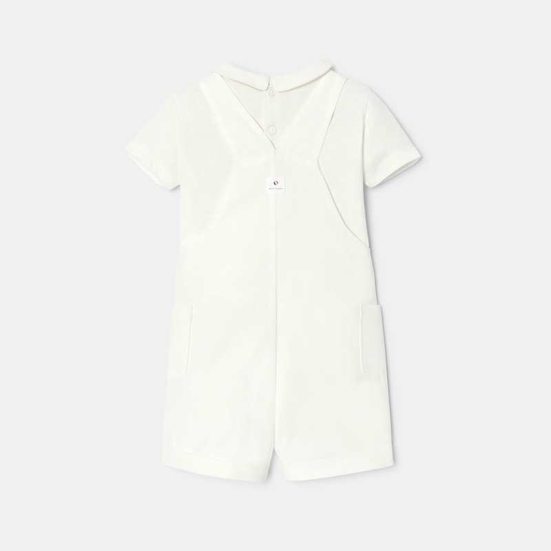 Ensemble de cérémonie en coton bio blanc naissance Absorba