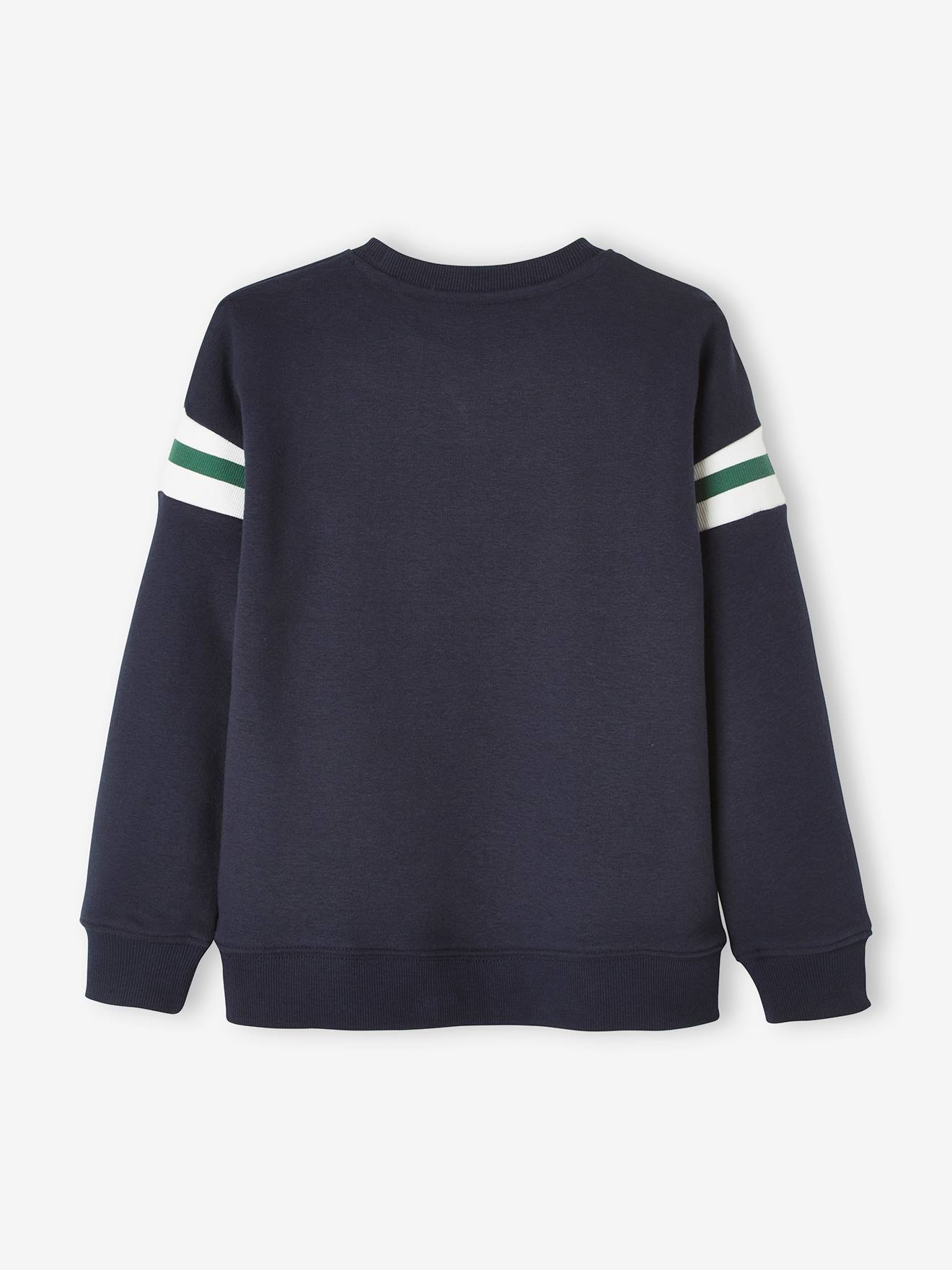 Sweat sport motif graphique garçon bleu foncé